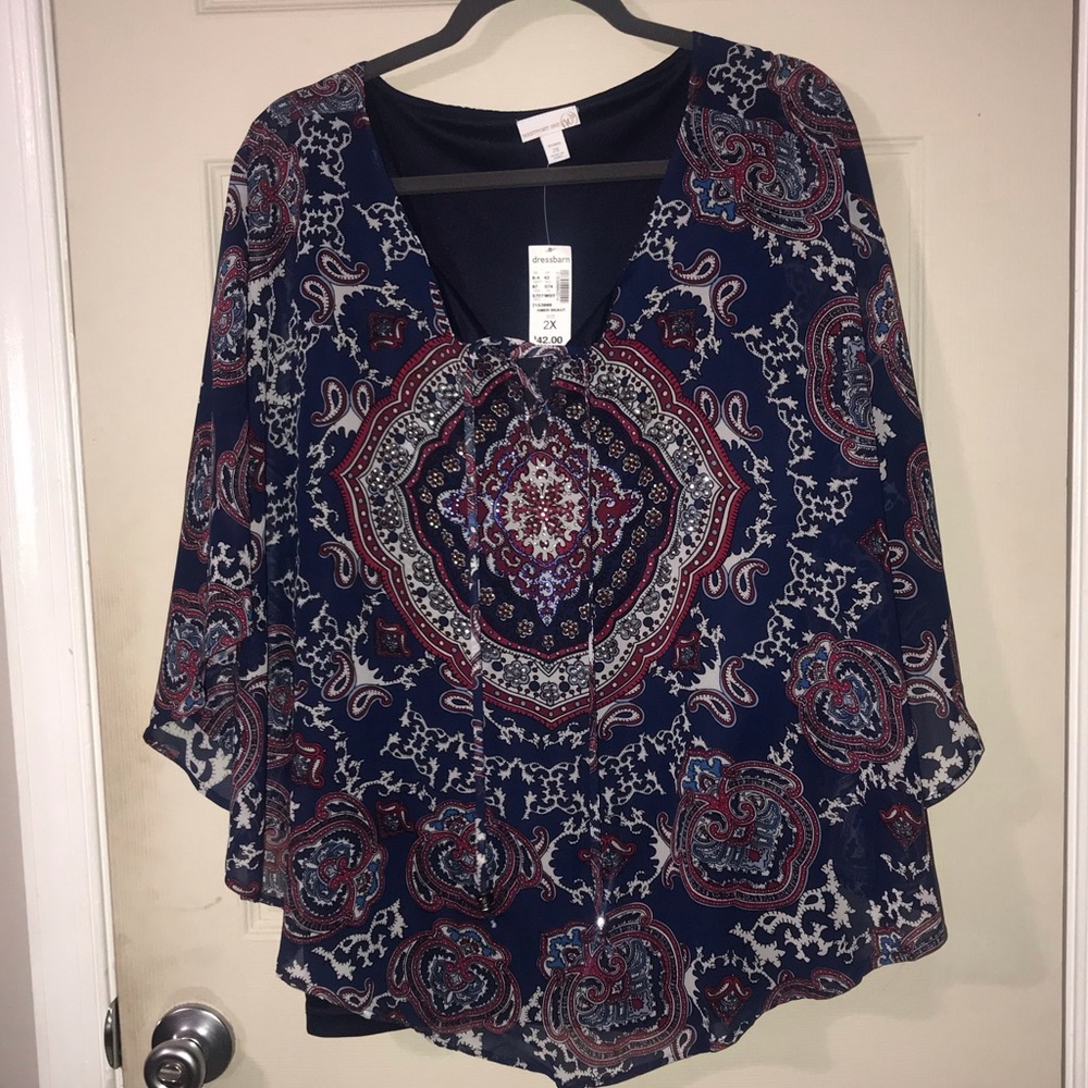 Flowy Printed Top, size 2x